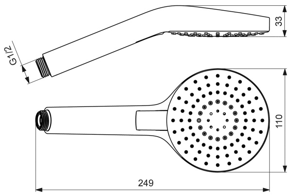 IS Ручной душ IDEALRAIN EVO ROUND L3, Ø110 мм, 3 функции, хром