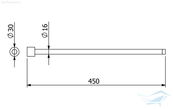 KLUDI-VELA R держатель для полотенец, L = 450 мм, брашированное золото