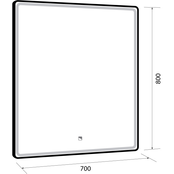 99.9028 POINT Зеркало 70x80 см, LED-подсветка