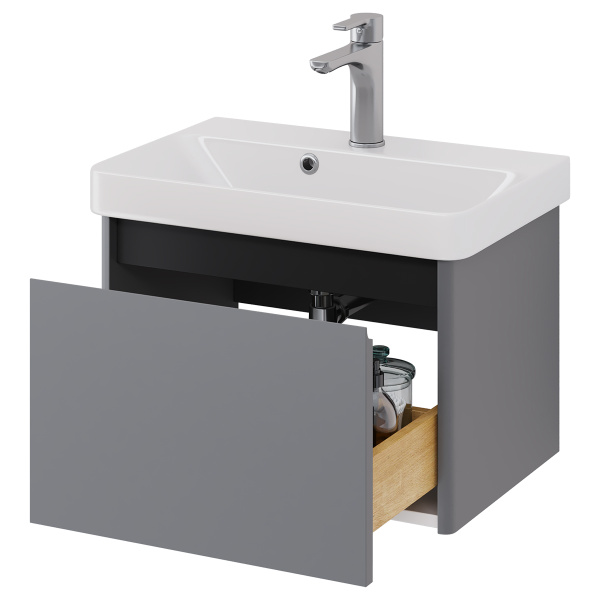 Dreja Luxury, 70 см, Тумба подвесная, 1 ящик,   серый базальт