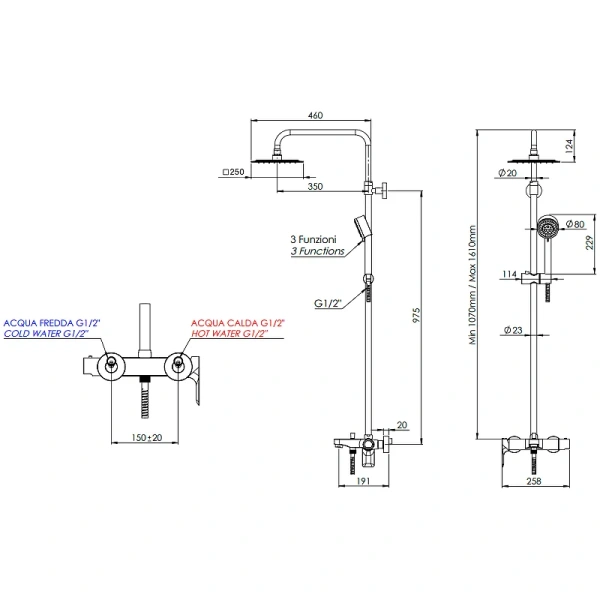*Душевая система REMER Infinity I34AUFD25, хром (распродажа)