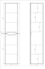 Dreja QL35, Пенал подвесной/напольный, 35 см, универс., 2 дв., 4 стекл. полки, белый глянец