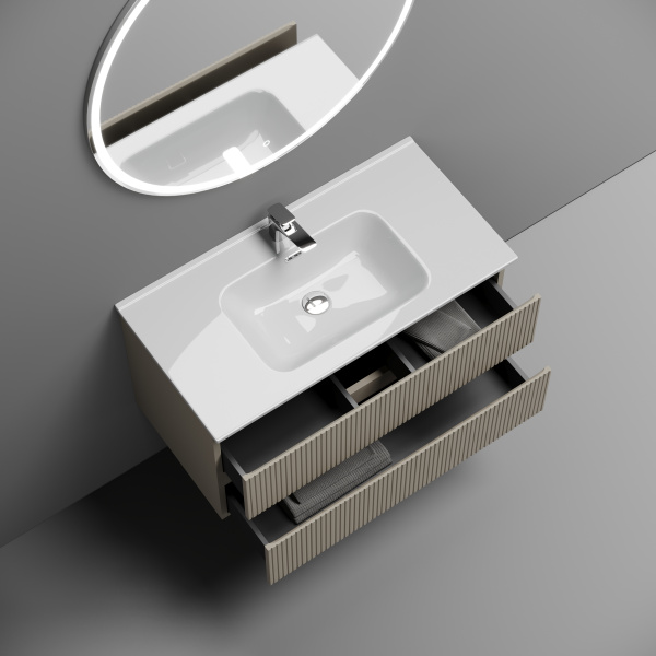 SANCOS Тумба подвесная Snob T 890х445х500, c двумя, Beige Soft