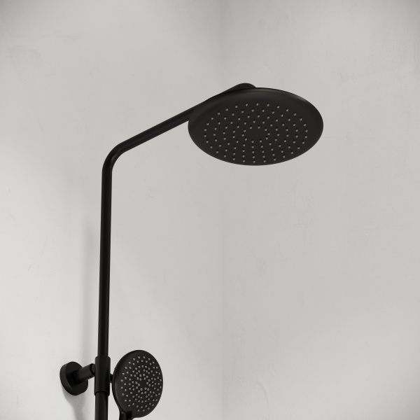 Sancos Душевая стойка SANCOS Game для душа с изливом с термос. смес. удлин. шт., цвет черный матовый