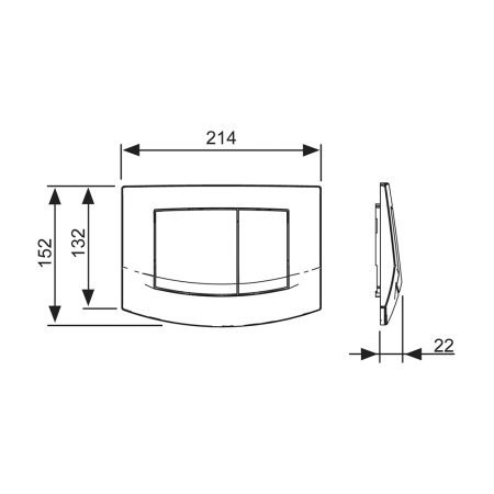 9240240 TECEambia Панель смыва, белая, антибактериальное покрытие