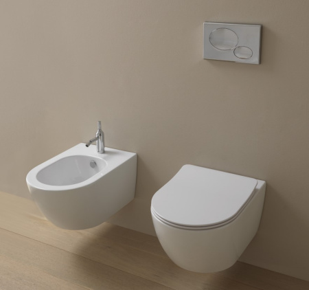 Чаша подвесного унитаза GSG Like со смывом Smart Clean (Rimless) LKWCSO000, белый глянцевый