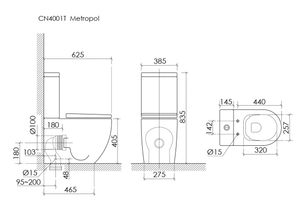 Напольный пристенный унитаз Metropol смыв Торнадо белый CN4001T