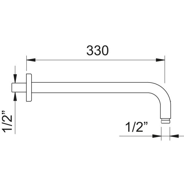 Кронштейн CLEVER LUZIA, для верхнего душа, 33см, латунь, черный матовый