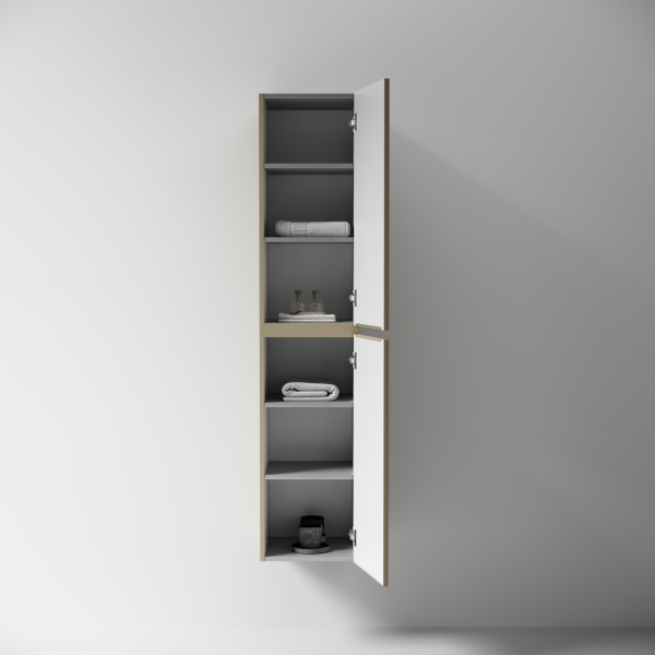 SANCOS Шкаф-пенал подвесной Folk, 350х350х1650 мм, цвет Капучино, арт. PFL35CP