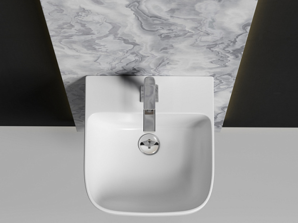 Ceramicanova Раковина моноблок подвесная DION, с отверстием под смеситель