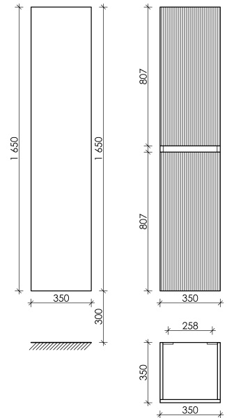 Sancos Шкаф-пенал  подвесной Snob R, 350х350х1650 Doha Soft
