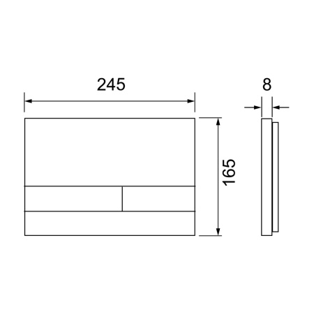 S240850 TECEspring square Панель смыва акриловая для унитаза, белая