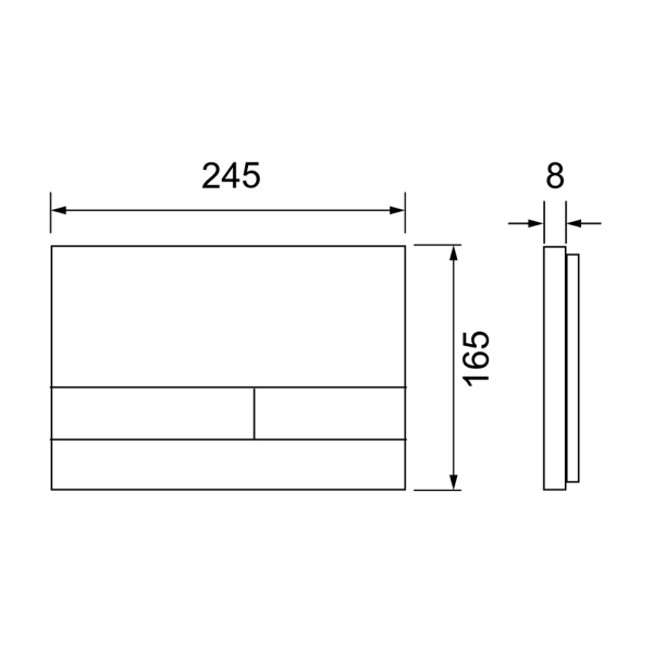 S240850 TECEspring square Панель смыва акриловая для унитаза, белая