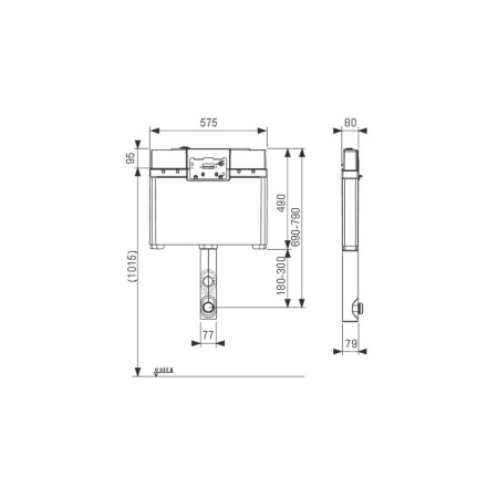 9370007 TeCe Сливной бачок 8 см