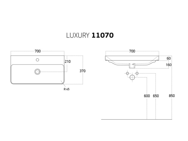 11070-KL Умывальник LUXURY 70