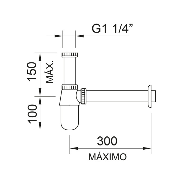 Сифон для раковины CLEVER URBAN, 1 1\4, бронза