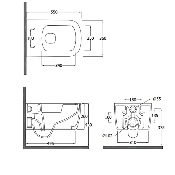 KLUDI RESA S Унитаз подвесной безободковый, турбосмыв, с крышкой микролифт, белый