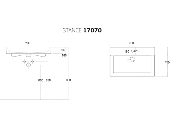 17070-KL  Умывальник STANCE 70 