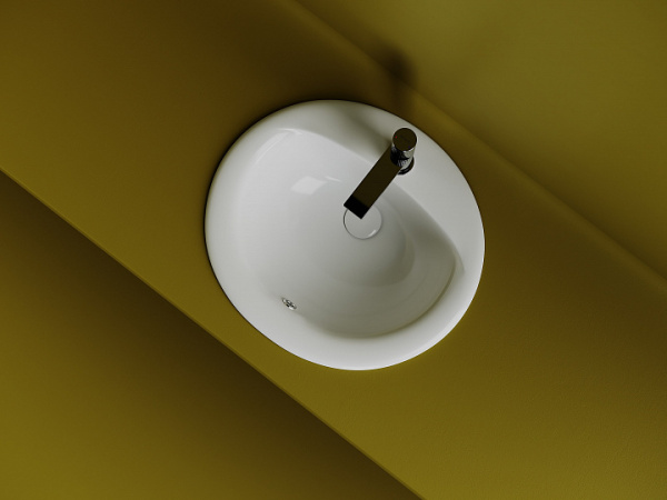 Раковина встраиваемая сверху CERAMICANOVA Sun овальная с переливом 515x455x200 мм цвет белый арт. CN