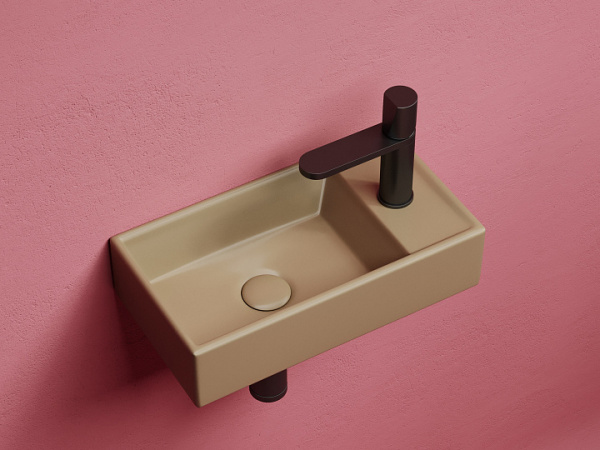 Ceramicanova Умывальник подвесной прямоугольный Element  407*217*100мм, чаша слева, капучино матовый