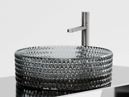 Ceramicanova Умывальник накладной круглый Cristal 360*360*112мм, чёрный.