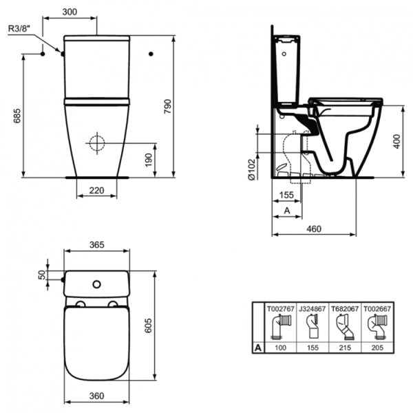 IS i.life S Безободковый напольный пристенный унитаз с технологией RimLS+
