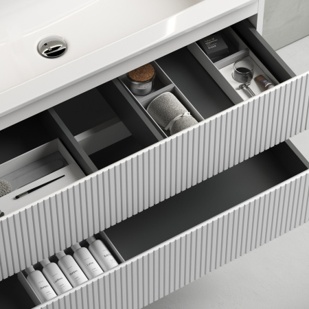 Sancos Тумба подвесная Snob T, два ящика, доводч., система Soft close 995х445х500 Bianco