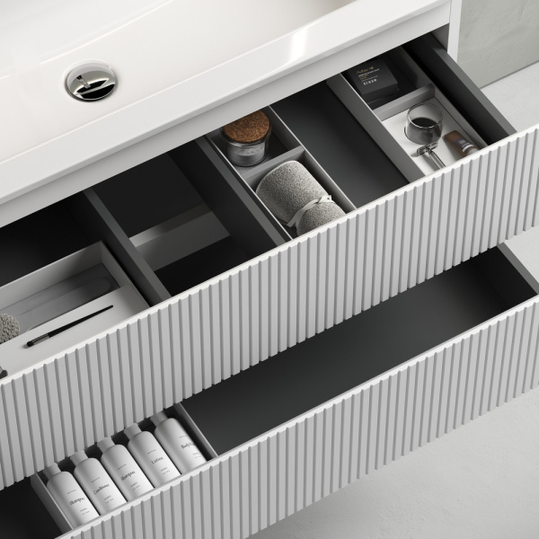 Sancos Тумба подвесная Snob T, два ящика, доводч., система Soft close 995х445х500 Bianco