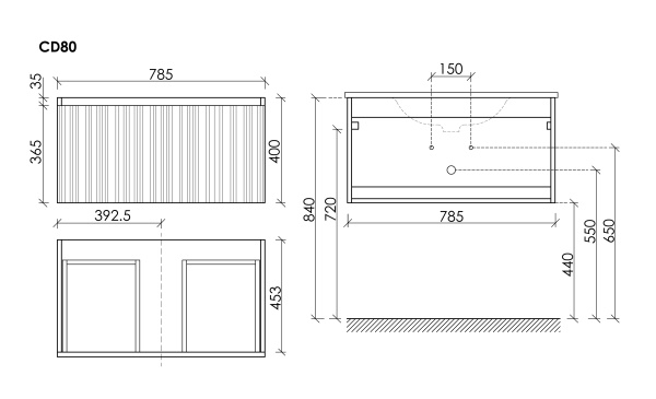 Sancos Тумба подвесная Code, один ящик, доводчики, система пл. закрыв. 785х453х400 серо-бежевый
