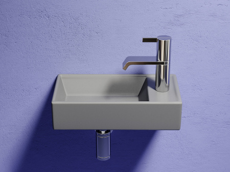 Ceramicanova Умывальник прямоугольный Element с слева, отв.п/смес. справа 407*217*100 антр. мат.