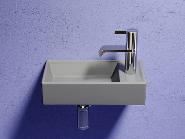 Ceramicanova Умывальник прямоугольный Element с слева, отв.п/смес. справа 407*217*100 антр. мат.