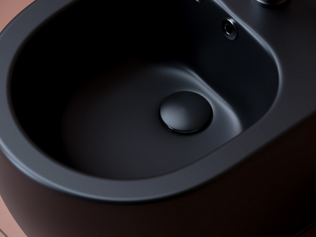 Ceramicanova Подвесное биде PLAY, отверстие под смеситель, с крепежом, черый матовый