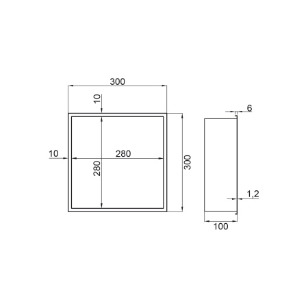 IO Полочка встраиваемая в нишу 30X30X10, нержавеющая сталь