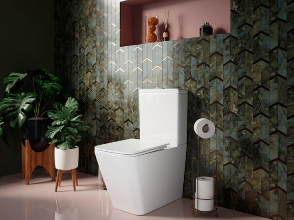 Напольный пристенный унитаз Cubic Rimless