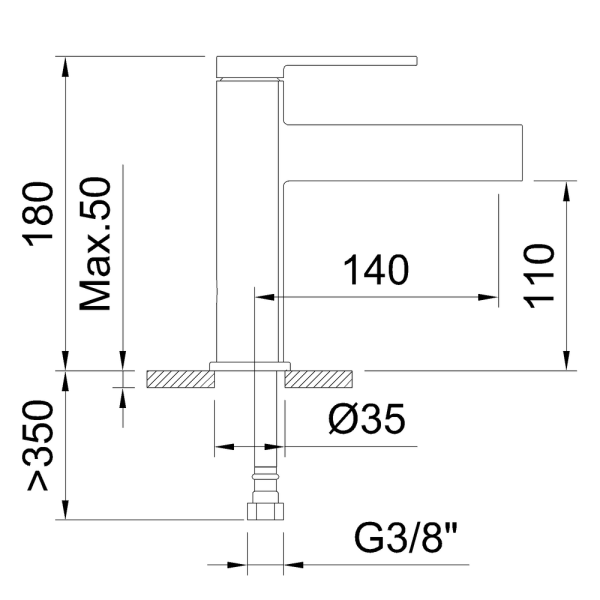 CLEVER VELVET II Смеситель для умывальника, 110 мм, брашированное золото