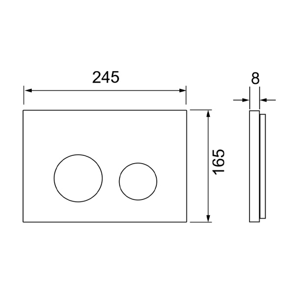 S240925 TECEspring loop Панель смыва пастиковая  для унитаза TECEspring loop, черная матовая