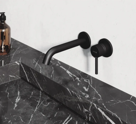 KLUDI BOZZ Комплект наст. смес. умыв. 2 отв. 180 mm, черный мат.  + внутренняя часть 38243