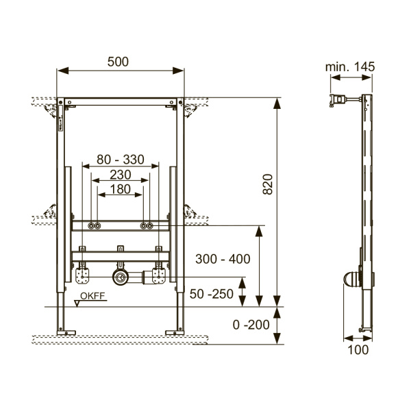 9330005 Инсталляция для биде (h=820 мм)