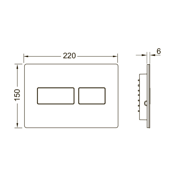 9240416 TECEsolid Панель смыва, металл, черная матовая