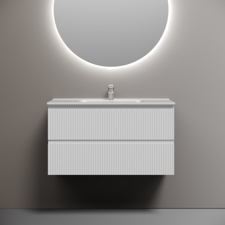 Sancos Тумба подвесная Snob R, два ящика, доводчики скрытого монтажа, 890х445х500 Bianco