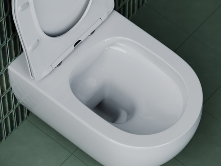 Ceramicanova Унитаз подвесной  Long Rimless, глубокий смыв,с ультра тонким сидением