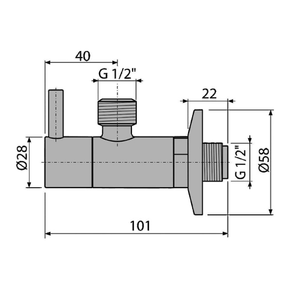 ALCAPLAST Угловой вентиль с фильтром 1/2х1/2, круглый, хром