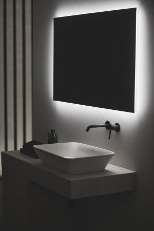 *IS CERALINE Смеситель настенный для раковины, излив 180 мм, для монтажа A1313NU,черный матовый  *