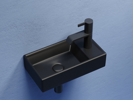 Ceramicanova Умывальник подвесной прямоугольный Element 407*217*100, чаша слева, чер. мат.
