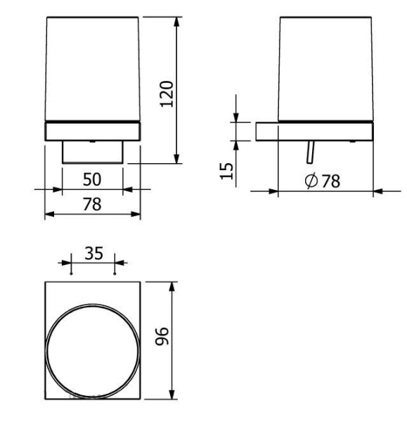 KLUDI VELA C Дозатор стеклянный для жидкого мыла, черный матовый