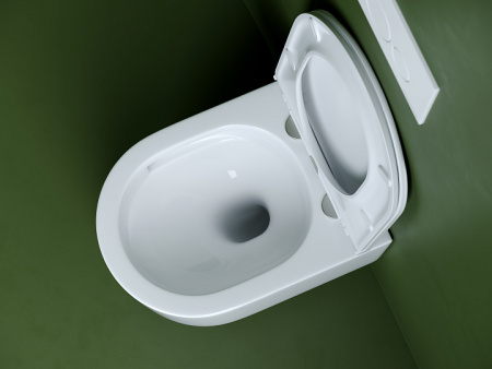 Ceramicanova Унитаз подвесной Ulma Торнадо безободковый, с ультрат. сиденьем с микрол., с кр. скрыт