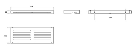Ravak Полка Slim S, сатин / хром