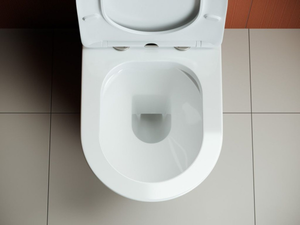 Ceramicanova  Чаша унитаза HIGHLIGHT Rimless, ниж. под, глуб. смыв, креп. и сид.-крыш.