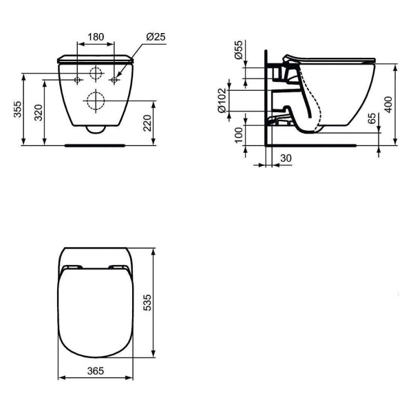 IS TESI  AquaBlade Унитаз подвесной  безободковый, с крепежом TT0299598, Silk Black (Черный матовый)