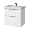 Dreja Q 60 см, Тумба под умывальник подвесная, 2 ящика, белый глянец